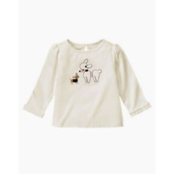 Gymboree Other - Gymboree ivory poodle puppy dog long sleeve tee shirt top black polka dot pink 4